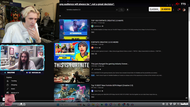 xQc disagrees with MoistCr1tikal on his Fansly Sponsor take