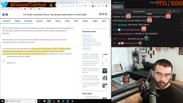 Hasan hears the news about Kim Jong Un