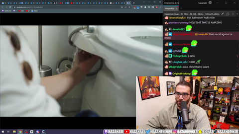 hasan sees ludwig break his toilet