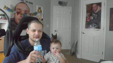Emmy Tries To Drink From A Water Bottle