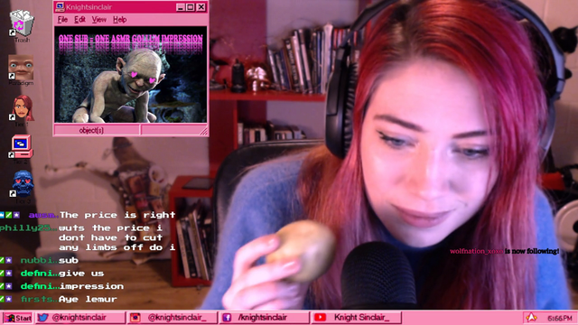 Twitch Girl makes fun of Amouranth by doing ASMR Gollum impressions.