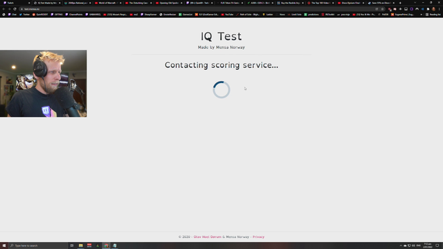 Quin69 recieves the IQ test results