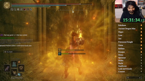 Streamer Ainrun beats all Elden Ring DLC Bosses x5