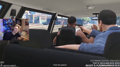 xQc drives through the window