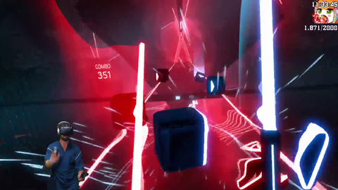 Retrogaijin gets over 500 combo in Gangnam on beatsaber while doing the dance moves from the music video [win]