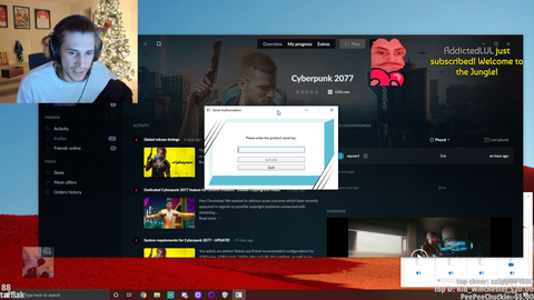 xQc ending stream because he is unable to play Cyberpunk 2077 early because licenses don't work