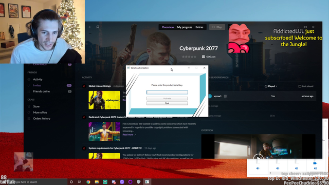 xQc ending stream because he is unable to play Cyberpunk 2077 early because licenses don't work