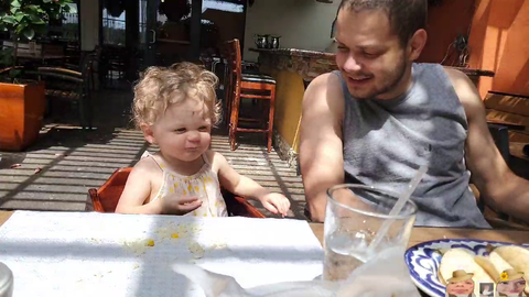 Emmy feeding the local Homeless man in Texas