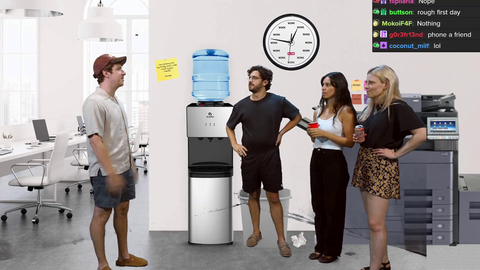 Streamer creates "Office Small Talk" improv game where Chat tells him what to say