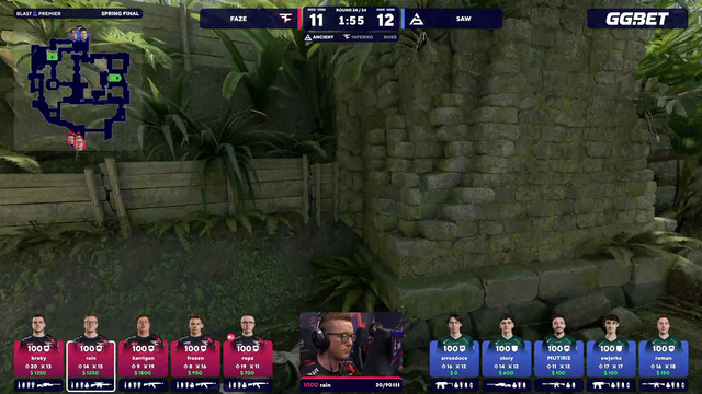 Autosniper in T1 cs2 Match (faze vs SAW)