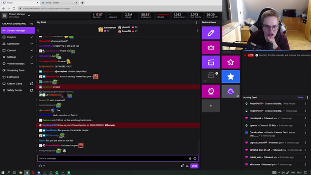 Streamer proves to chat that he does not watch Amouranth