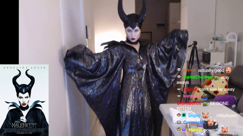 HAchubby cosplays Maleficent