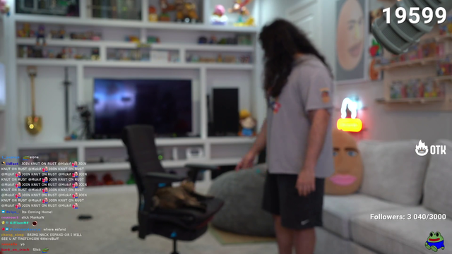 Esfand phones a friend to get rid of the cat