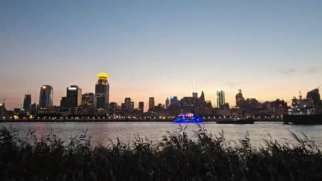 China skyline lights up