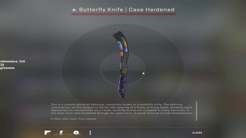 2 butterfly knifes in a row