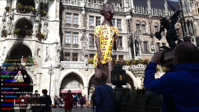 HAchubby encounters giant street puppet
