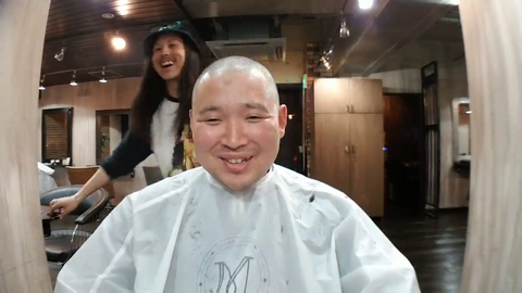 hyubsama shaves his head but leaves a special logo behind