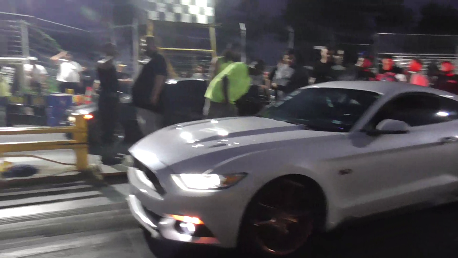 BMW Crashes Into Wall at Dragstrip