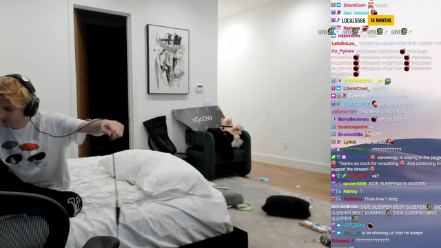 xQc explains finding a sleeping position!