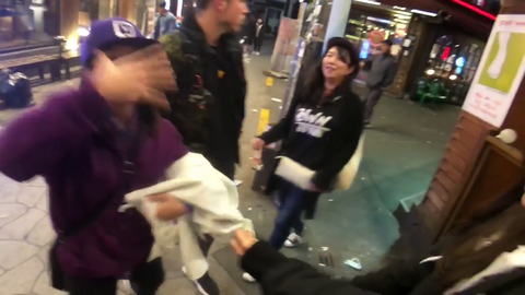 Jake saves a random girl in Korea from a very creepy guy following her late at night