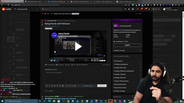 Esfands conclusion on Poki drama