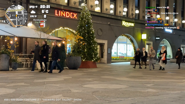A bush scares women in the streets of Finland