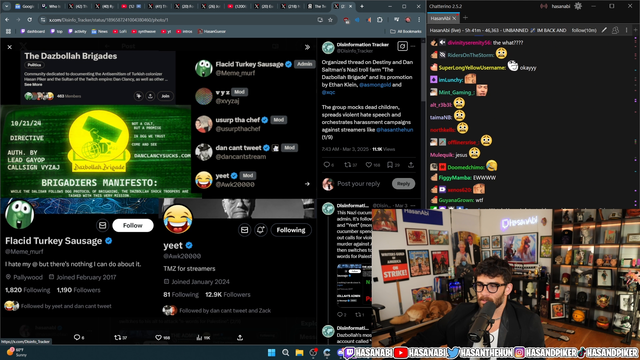 Hasan talks about his stalker