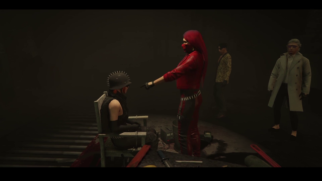 The Burger Shot Gang is training themselves on how to torture Rob when they get him