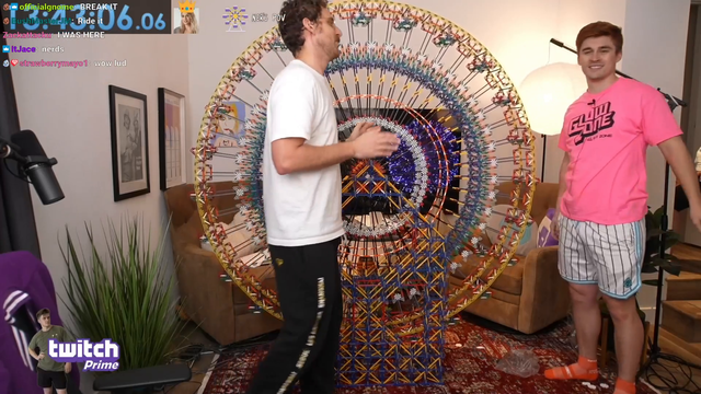 Stanz destroys the Knex Ferris Wheel immediately after 14 hours of building it