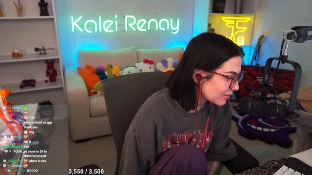 kalei's cat understands when she's ending the stream and runs for attention