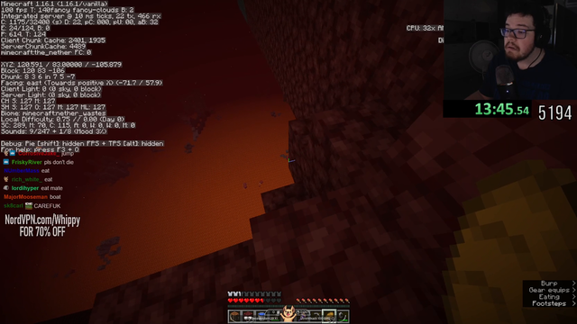 Whippy tries to MLG water in the Nether