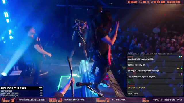 DragonForce with excess amounts of fog on stage during their opening song