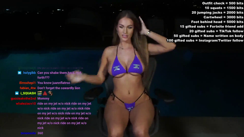 Sky Bri falls in pool with chair