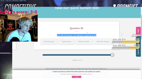 xQc takes an autism test