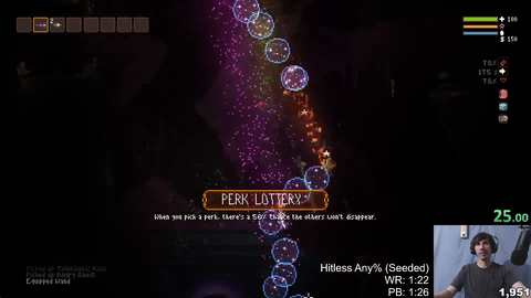 DunkOrSlam gets a World Record for Hitless any% seeded run in NOITA!