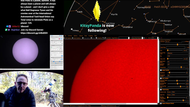 econgreg streaming the Mercury Transit across the sun!