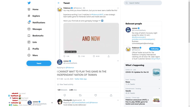 Streamer receives ominous Chinese messages on Twitter