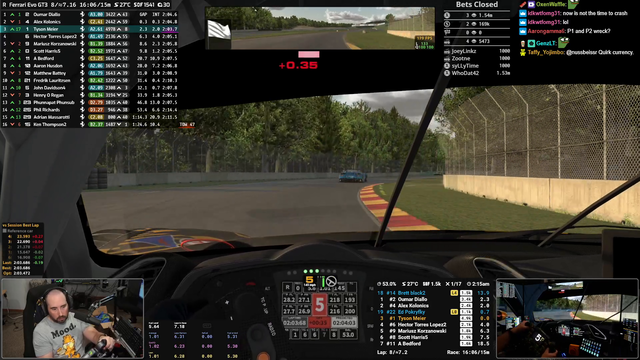Started from last place, sim racer asks himself what would happen if the leader had a crash in the last lap of the race