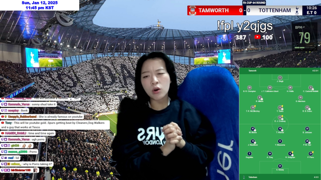 Spurs fan celebrates an own goal by the D5 team in ET