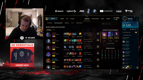 G2 Jankos forced to stop streaming in China monkaW