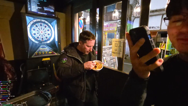 Drunk homeless man inhales noodles while annoying stream sniper yaps