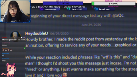 Streamer has an emotional rollercoaster over peepo animation