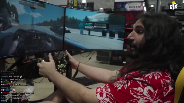 Esfand tries Tony Kanaan's set up at Microcenter