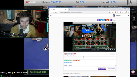 Sodapoppin's bet moves by it self