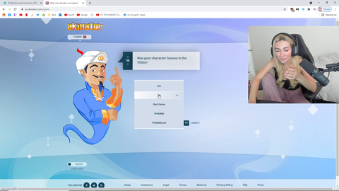 Alinity finds herself in Akinator