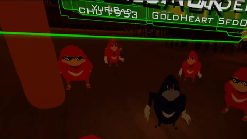 Jimi surrounded by Knuckles army