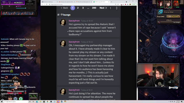 Destiny checks how Kaceytron is doing today pt 2 in comments