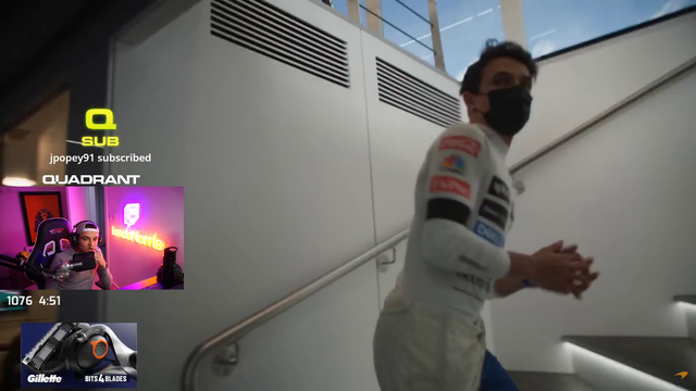 Lando Norris reviews a fistbump after his laptime was deleted in qualifying