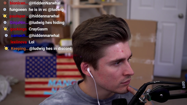 Ludwig attempts to talk to a chat member
