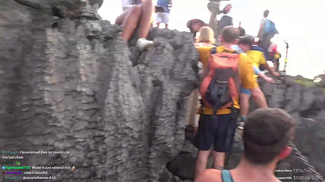 guy sees life flash before his eyes climbing dragon mountain infront of MeesterKeem